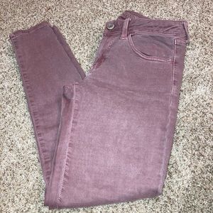 Women American eagle next level stretch jegging Jean denim pant 6 pink purple